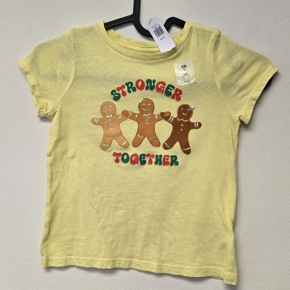 Old Navy Gingerbread Stronger Together T-shirt Yellow XS (5)